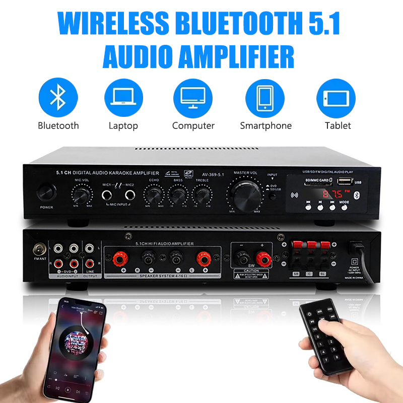 Home Cinema Onkyo 5.1 - High Power Amplifier AV-369BT 6 Channel