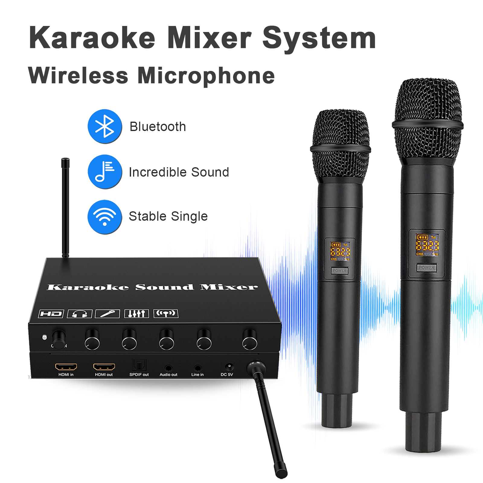 Home Cinema Wireless Speakers - HDMI Karaoke Player Mixer Home Theater