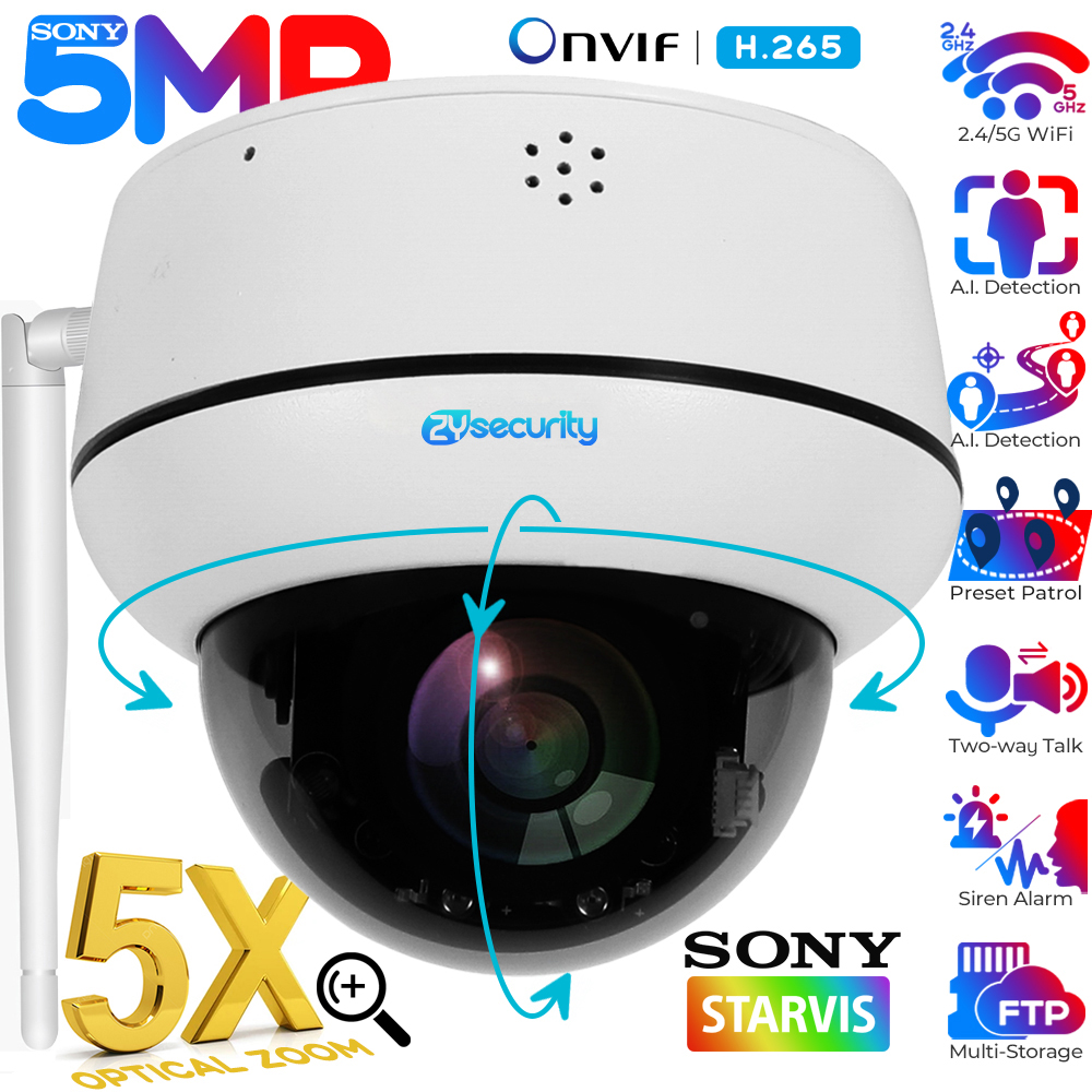 Home Cinema Sony - 5MP Wifi Dome PTZ Camera 5X