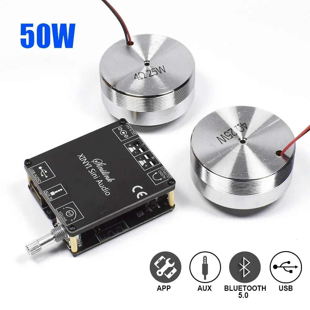 Home Cinema Sound System - 2*25W Portable Stereo Vibration Speaker Audio
