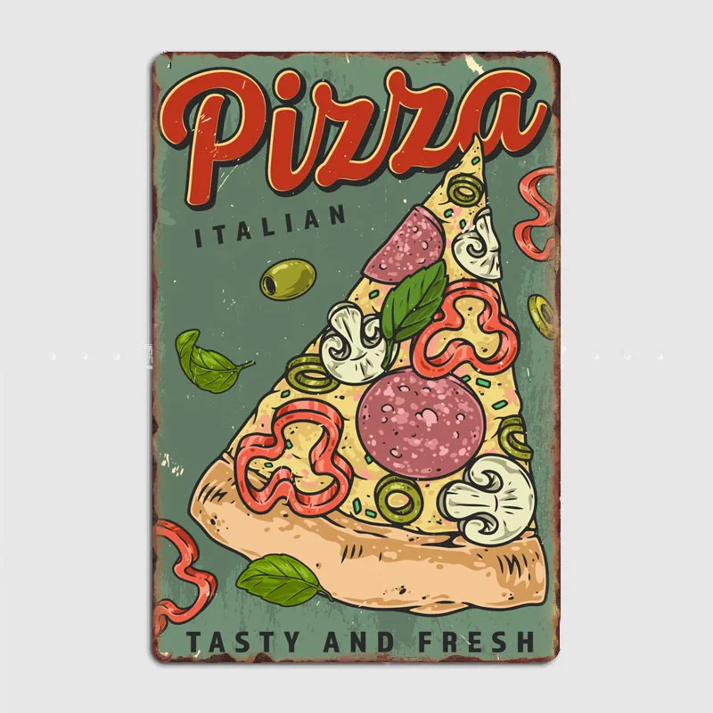 Vintage Home Cinema - Pizza Italian Ristorante Metal Sign Poster