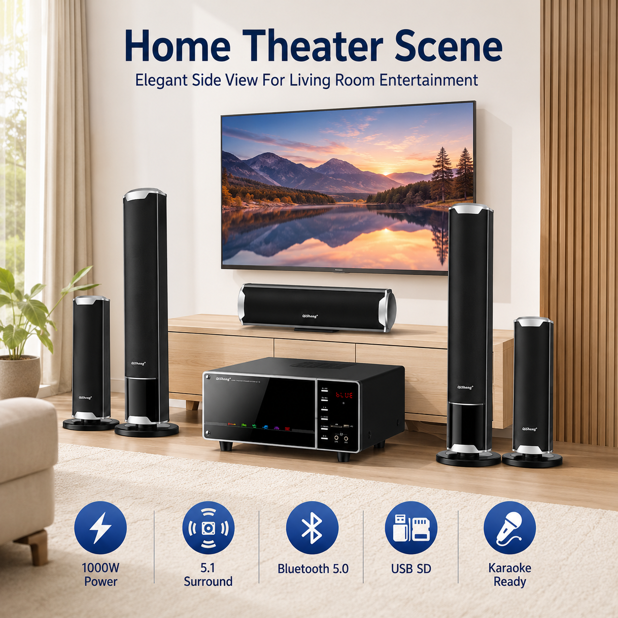 Speakers Set 1000W 5.0 Bluetoo – обзор и цена Home Cinema Bose