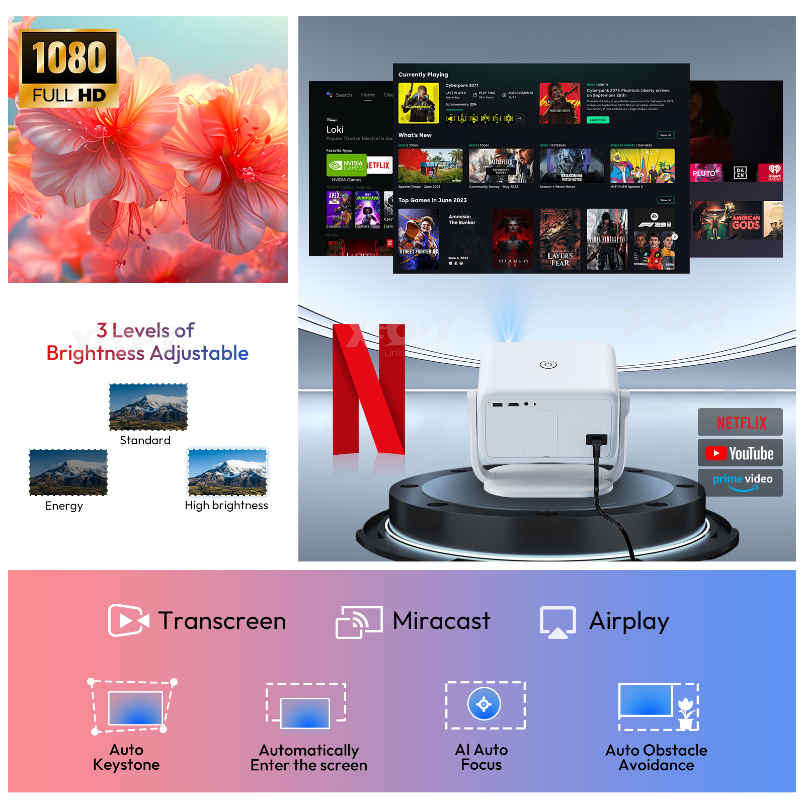 Xgody A6/N6 Projector Netflix  – обзор и цена Netflix Home Cinema