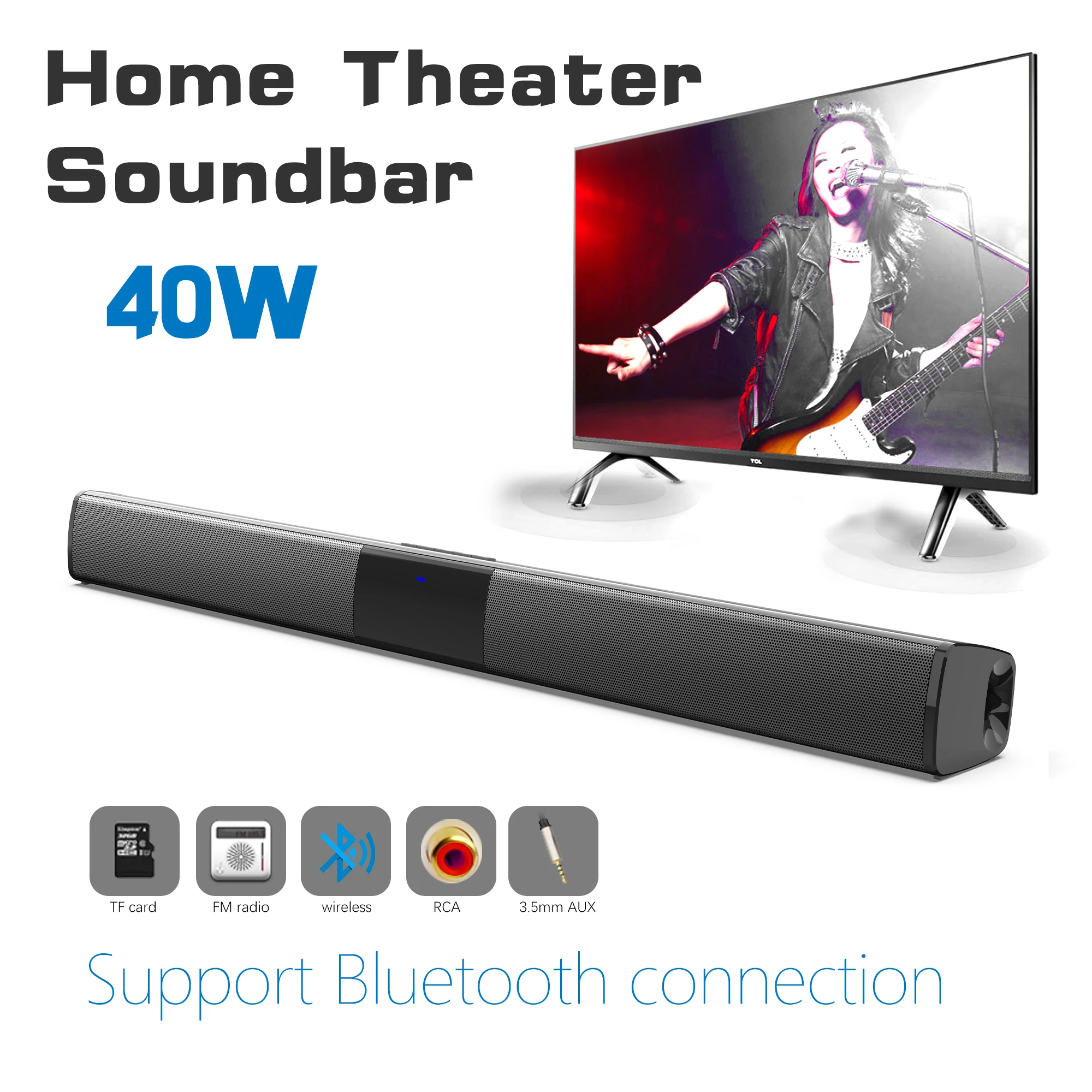 40W High Power Soundbar for TV – обзор и цена Home Cinema Wireless Speakers