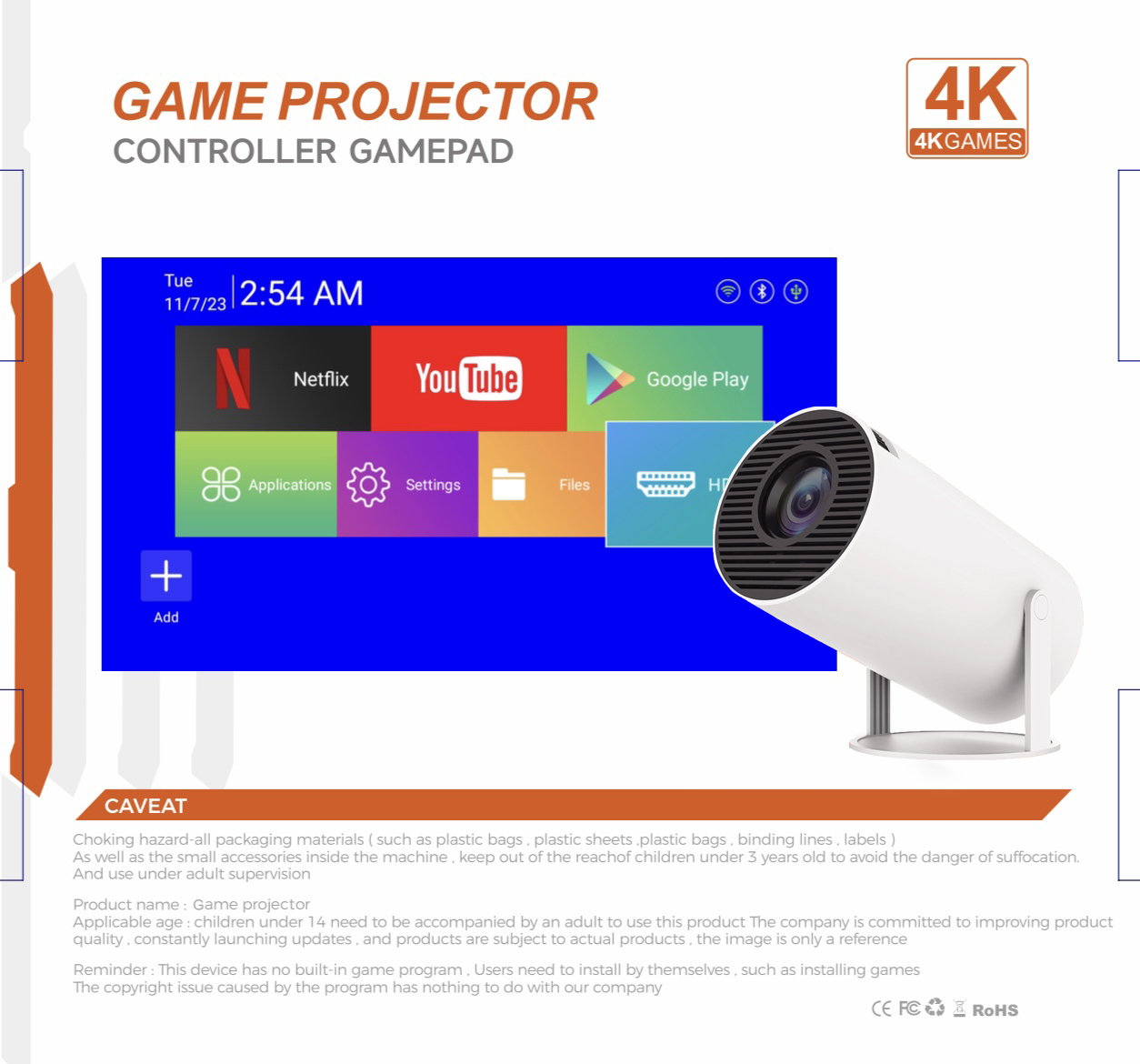 3D Game Projector 2 in 1 F300  – обзор и цена Netflix Home Cinema