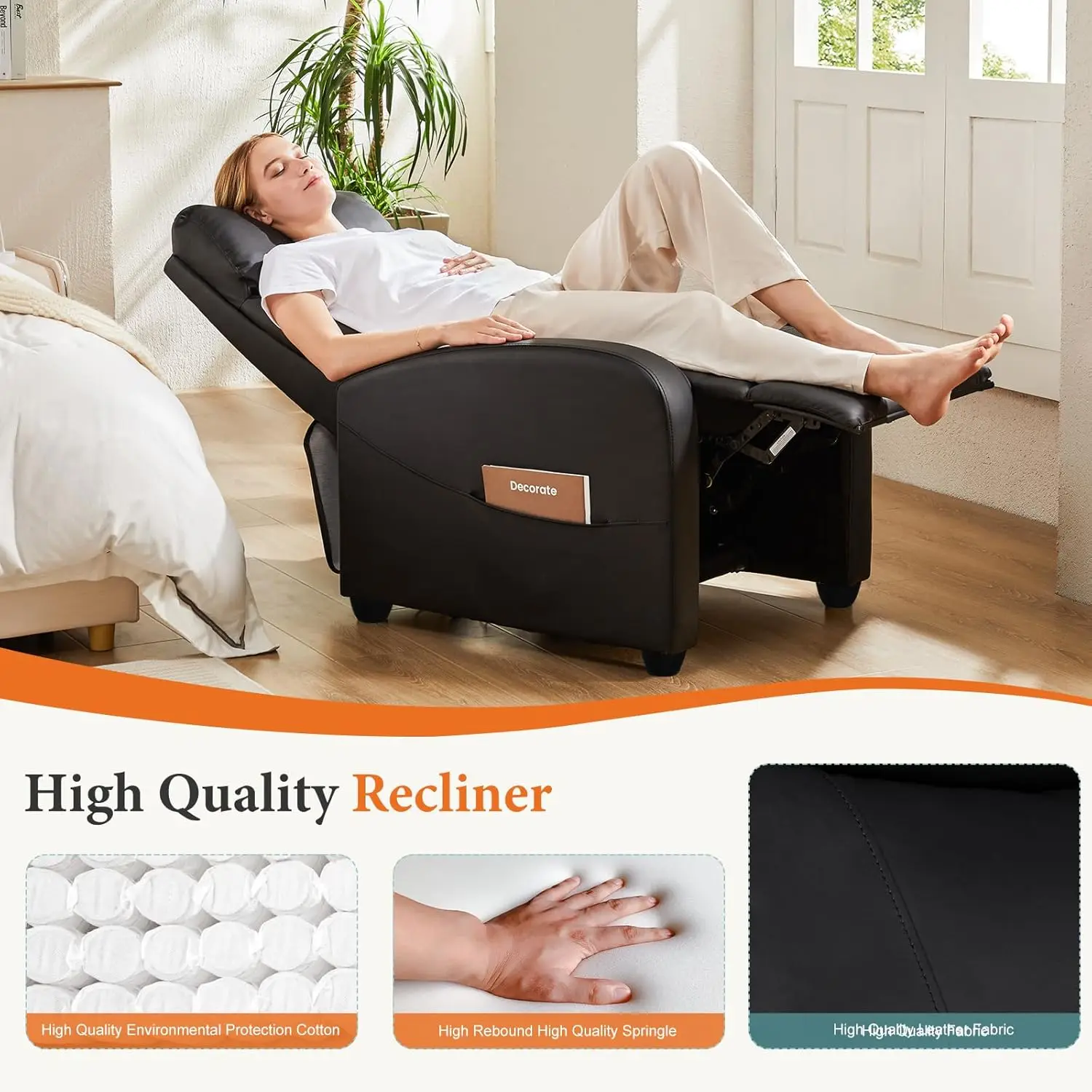 Recliner Chair PU Leather Recl – обзор и цена Home Cinema Furniture